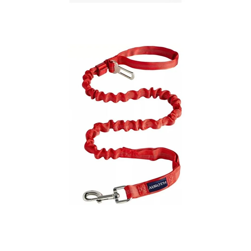 Auroth Dog Leash - Heavy Duty Bungee Tactical & Training Leash 6Ft - Red